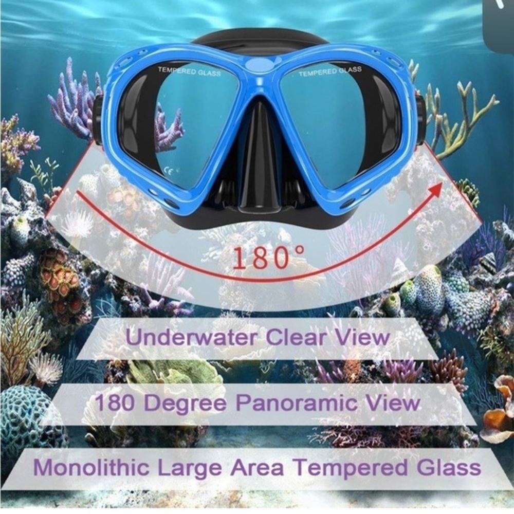 Mask for diving or snorkeling adults